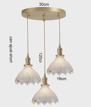Koperkleurige Glazen Hanglamp - Stijlvolle LED Plafondlamp voor Woonkamer, Slaapkamer & Keuken