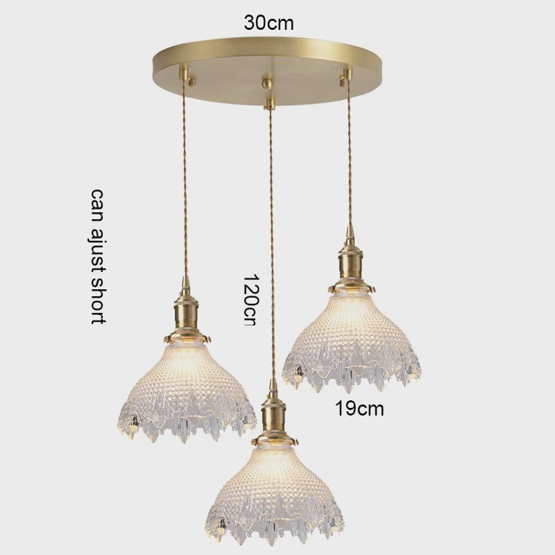 Koperkleurige Glazen Hanglamp - Stijlvolle LED Plafondlamp voor Woonkamer, Slaapkamer & Keuken