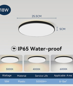 Waterdichte LED Plafondlamp Rond - 18W/30W/40W - IP44 - Keuken, Badkamer, Woonkamer