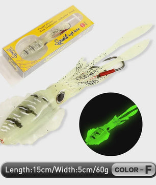 Zachte Inktvis Kunstaas 60g Luminous UV - Diepzee Vissen Trolling Lure