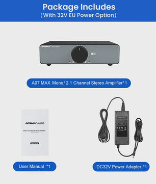 AIYIMA A07 MAX Krachtige Klasse D Versterker - 300W x2 Stereo / 600W Mono