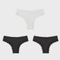 3-Pack Dames Slipjes met Kantrand - Low-Waist Thong & G-String in Luipaardprint en Effen Kleuren