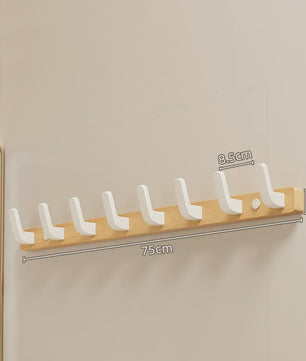 Houten Kapstok met Haken - Massief Walnoothout - Wandkapstok voor Jassen, Tassen & Sleutels