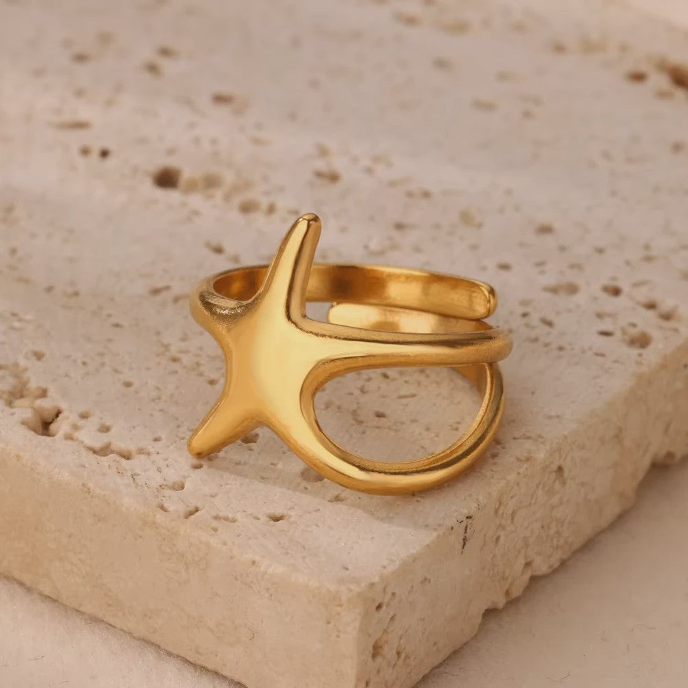 Luxe Gouden Ringen Set: Zirkonia & Boze Oog Design - Verstelbaar & Trendy