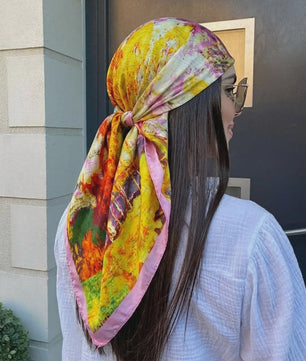 Luxe Zijden Vierkante Sjaal 90x90cm - Stijlvol Foulard voor Dames