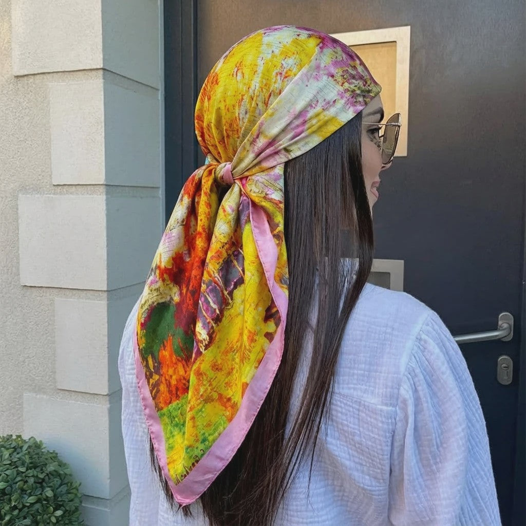 Luxe Zijden Vierkante Sjaal 90x90cm - Stijlvol Foulard voor Dames