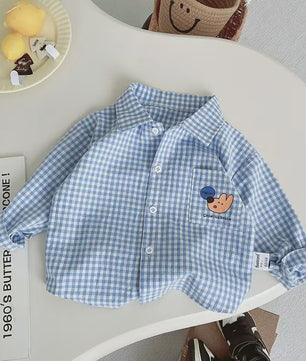 Lange Mouwen Jongens Shirt in Plaid Katoen - Perfect voor de Lente (1-4 Jaar)