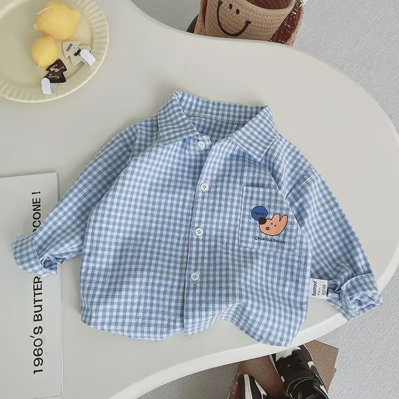 Lange Mouwen Jongens Shirt in Plaid Katoen - Perfect voor de Lente (1-4 Jaar)