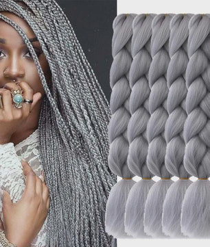5x Jumbo Braiding Hair Extensions - 24 Inch Synthetisch Vlecht Haar - Pre-stretched Yaki