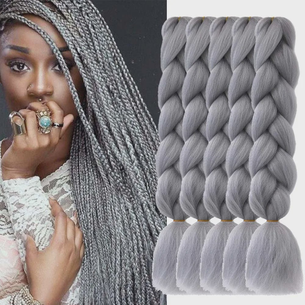 5x Jumbo Braiding Hair Extensions - 24 Inch Synthetisch Vlecht Haar - Pre-stretched Yaki