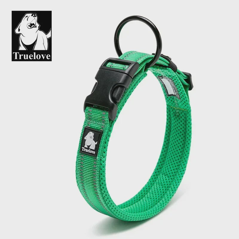 Truelove Verstelbare Hondenhalsband - Gewatteerd Mesh, 3M Reflecterend Nylon, Duurzaam & All-Weather, 8 Maten