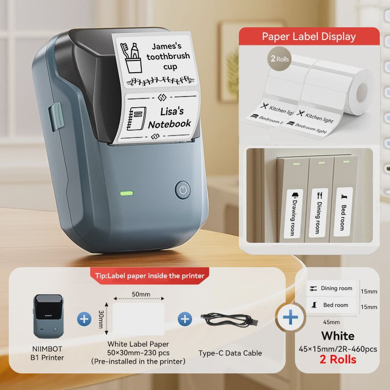 Niimbot B1 Draadloze Thermische Labelprinter - Ideaal voor Kleine Bedrijven, Huis & Cadeaus