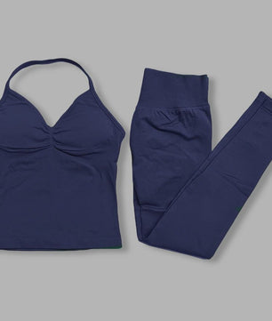 Dames Sportset: Backless Tanktop & Scrunch Seamless Legging