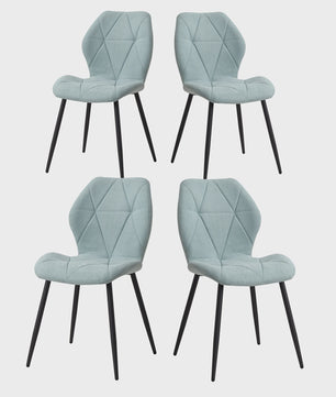 Set van 2, 4 of 6 Moderne Eetkamerstoelen - Comfortabel Gestoffeerd met Stalen Poten