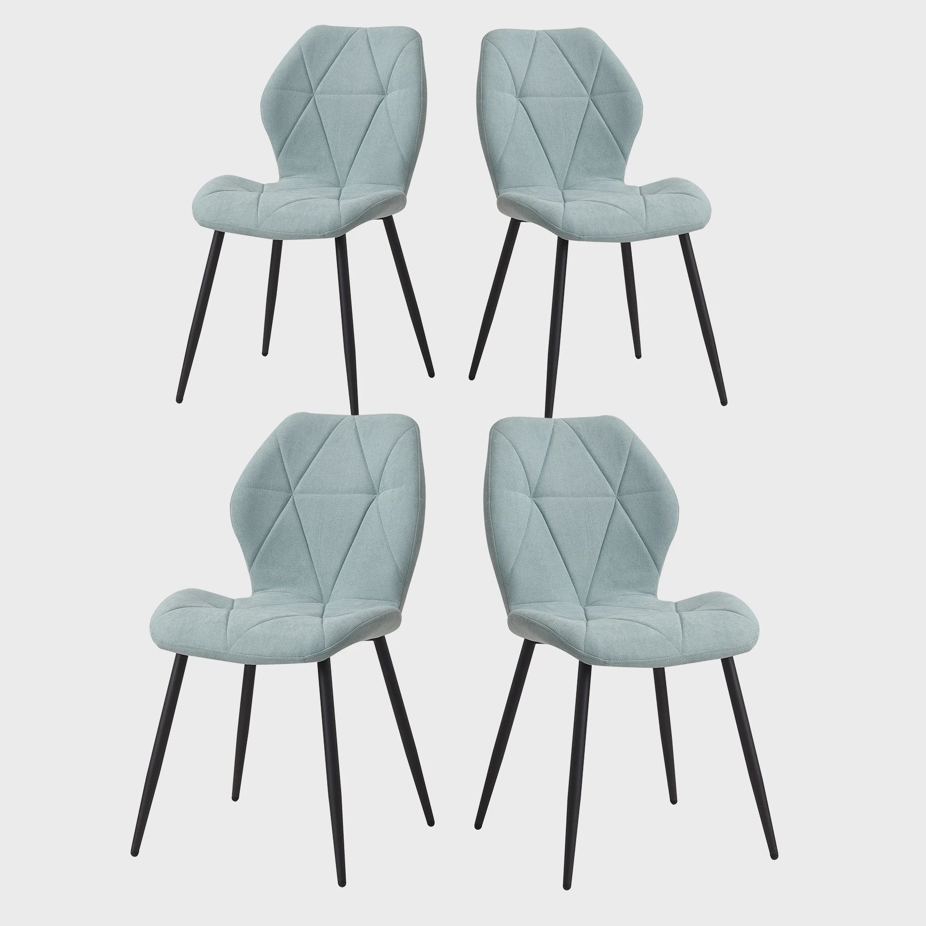 Set van 2, 4 of 6 Moderne Eetkamerstoelen - Comfortabel Gestoffeerd met Stalen Poten