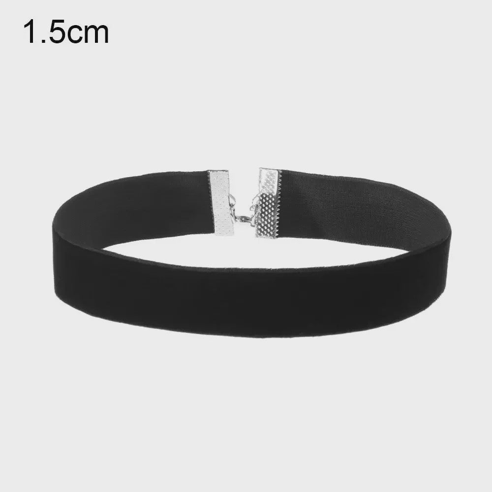 Zwarte Fluweel Choker Ketting - Gothic Stijl Halsband voor Dames en Meisjes