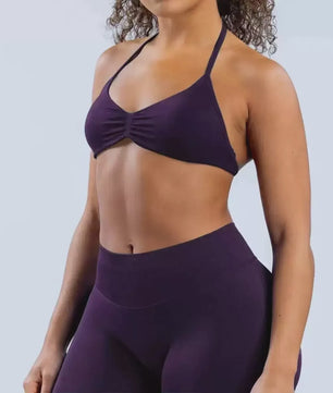 Naadloze Yogaset Dames: Sportbeha met Halternek & High Waist Shorts