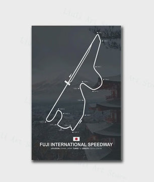Formule 1 Circuit Poster Canvas - F1 Race Track Kunst Print voor Woonkamer Decoratie