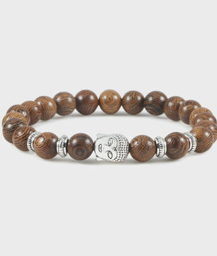 Natuurstenen Buddha Armband met Tijgeroog Kralen - Elastisch & Verstelbaar