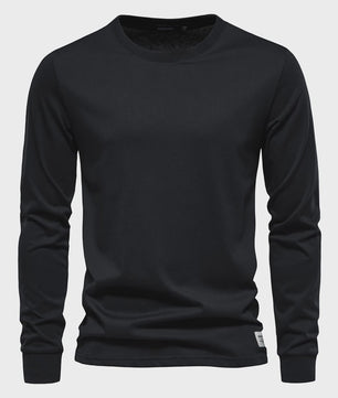 AIOPESON Heren Basic Longsleeve T-shirt - Katoen, Ronde Hals, Effen Kleur