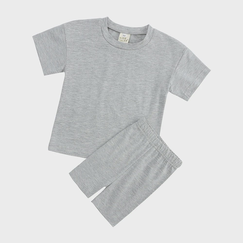 Katoenen Kinderkleding Set: T-shirt & Biker Shorts voor Jongens en Meisjes (1-13 Jaar)