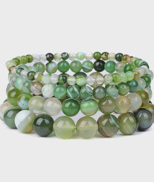 Handgemaakte Natuursteen Armbanden - Onyx & Agate Kralen - Yoga & Reiki Energie - Unisex 19cm