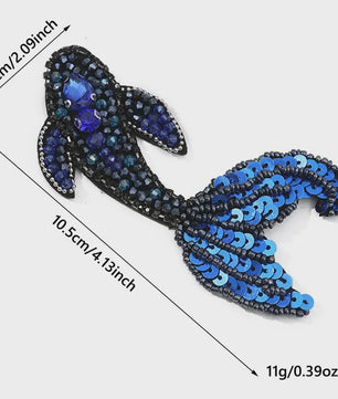 Handgemaakte Kralen Patches Zee Dieren - DIY Naaiaccessoires voor Kleding & Knutselprojecten