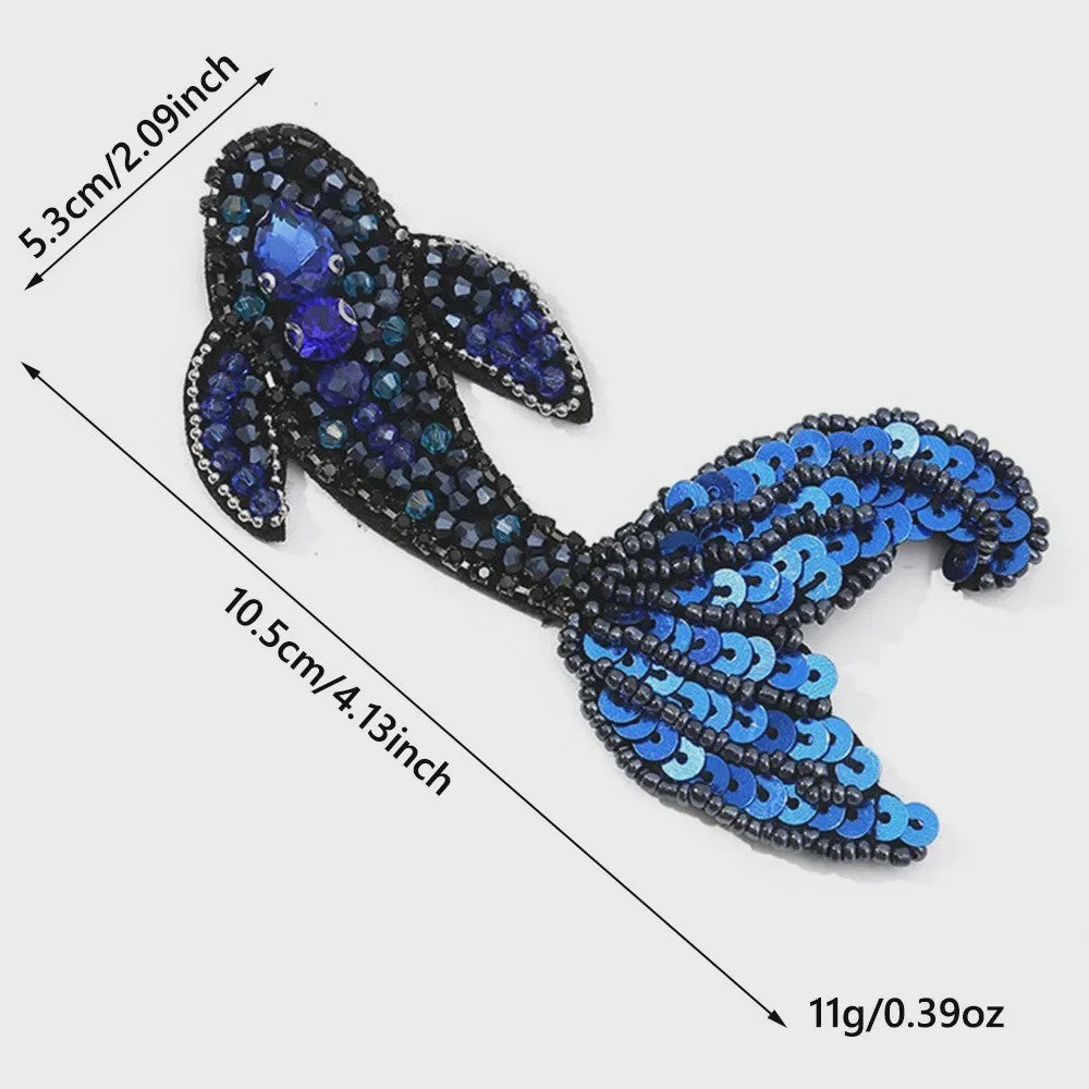 Handgemaakte Kralen Patches Zee Dieren - DIY Naaiaccessoires voor Kleding & Knutselprojecten
