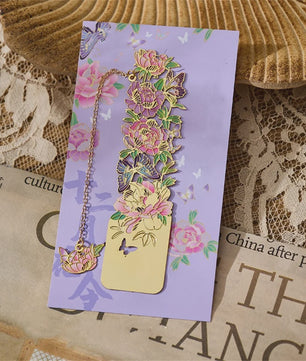 Luxe Metalen Bladwijzers - Retro Chinese Stijl met Bloemen & Vlinders