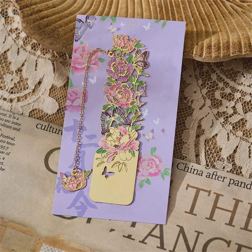 Luxe Metalen Bladwijzers - Retro Chinese Stijl met Bloemen & Vlinders