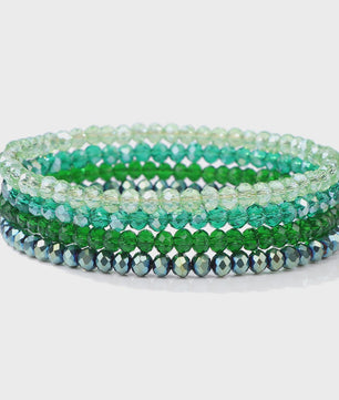 Set van 4 Kristallen Kralen Armbanden - Kleurrijk & Elegant
