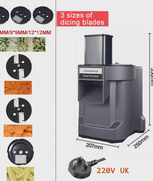 Professionele Elektrische Groentesnijder 3-in-1: Snijden, Raspen & Blokjes