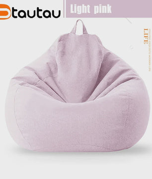 70cm Gevulde Beanbag Sofa van Katoen Linnen - Comfortabele Loungestoel voor Ontspanning