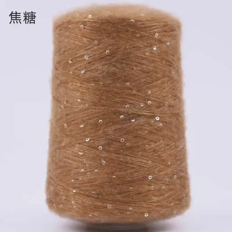 Zacht Pluche Mohair Garen met Pailletten - Kleurrijk Brei-, Haak- en Naaigaren (520g)