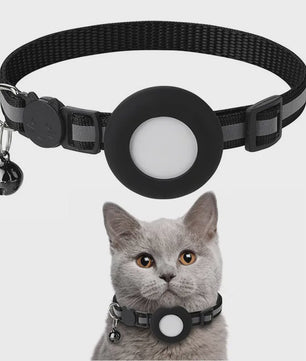 Verstelbare Airtag Kattenhalsband met Veiligheidsgesp, Bel & Reflectie - Anti-Verlies Tracker Houder