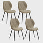 Set van 2, 4 of 6 Eetkamerstoelen - Gestoffeerd, Gewatteerd Linnenlook Stof, Metalen Poten