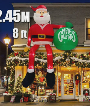 Opblaasbare Kerstman 1.5M - Feestelijke Tuindecoratie met LED Verlichting