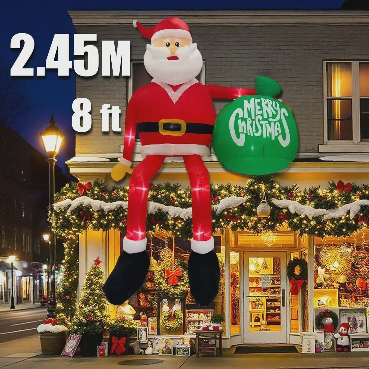 Opblaasbare Kerstman 1.5M - Feestelijke Tuindecoratie met LED Verlichting