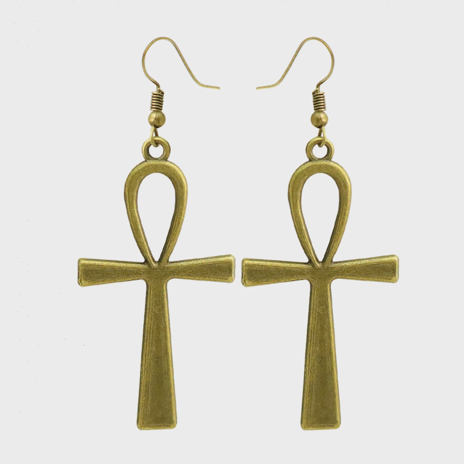 Vintage Egyptische Ankh Kruis Ketting - Grote Hanger met Lange Ketting