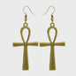 Vintage Egyptische Ankh Kruis Ketting - Grote Hanger met Lange Ketting