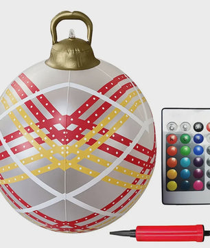 24 Inch Opblaasbare Kerstbal met LED Verlichting - XL Tuindecoratie