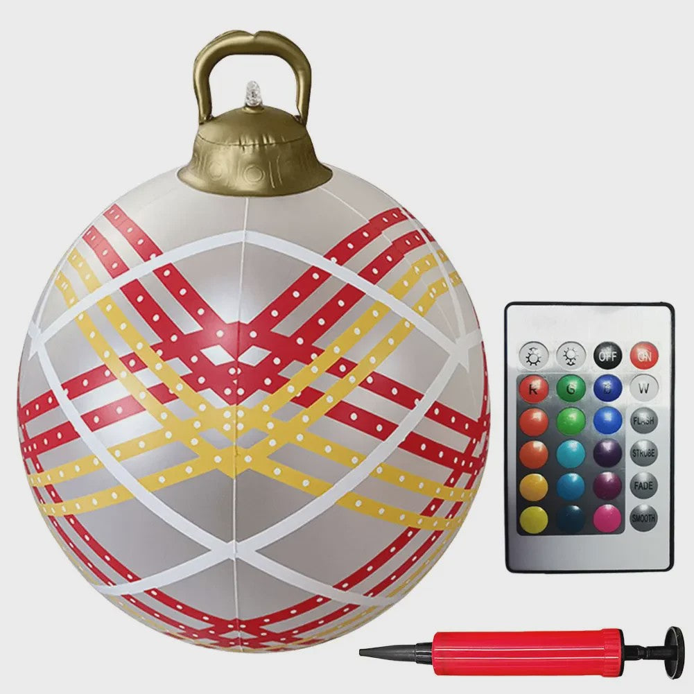 24 Inch Opblaasbare Kerstbal met LED Verlichting - XL Tuindecoratie