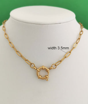 Gouden Roestvrij Stalen Ketting met Sailor Sluiting - Unisex Choker