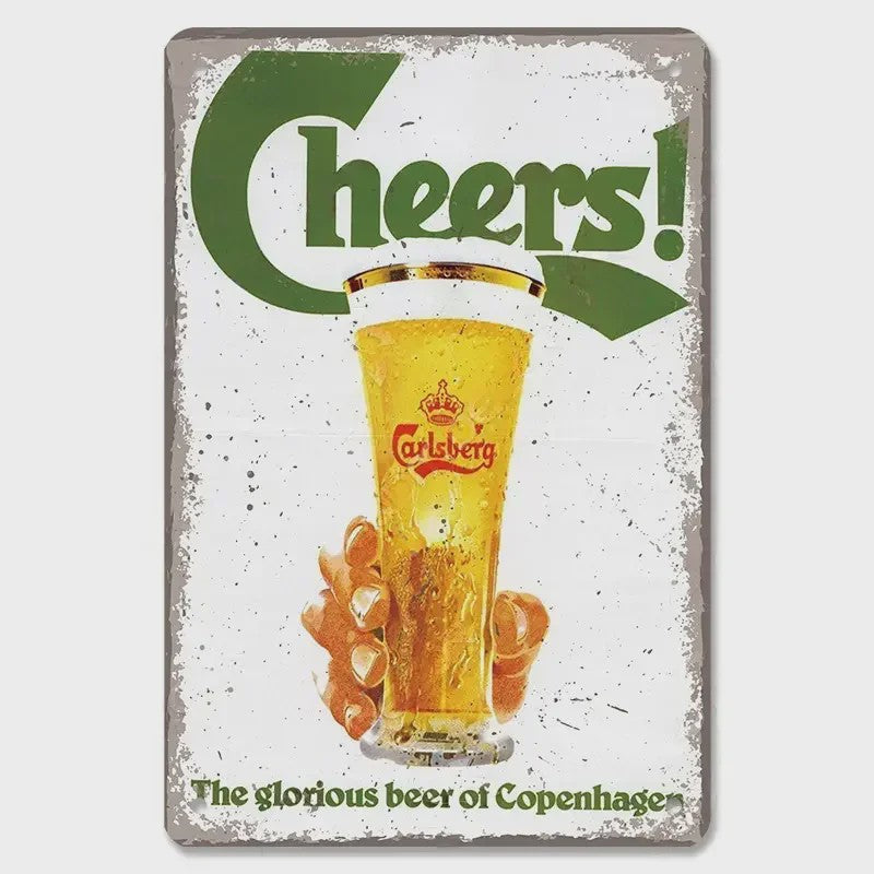 Retro Metal Bier Merk Poster - Decoratie voor Man Cave, Bar & Club