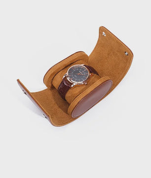 Luxe Embers Groene Horlogerolle - Echt Lederen Reis Etui voor 1, 2 of 3 Horloges