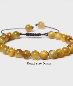 Blauwe Tijgeroog Kralen Armband 6MM - Natuursteen Meditatie Sieraden