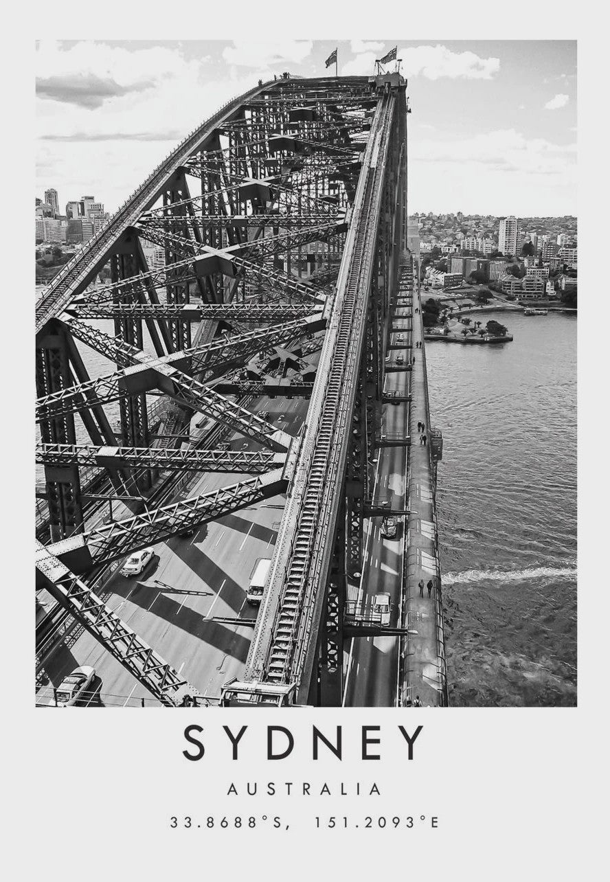 Minimalistische Poster Sydney Opera House - Canvas Wanddecoratie Australië & Nieuw-Zeeland
