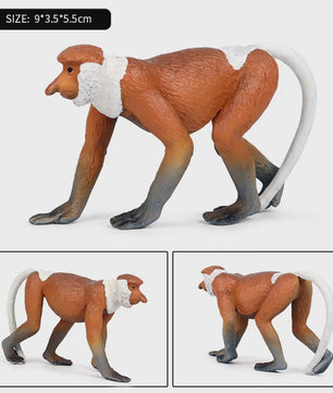 Oenux Wild Animal Speelfiguren: Aap, Chimpansee, Orang-oetan & Gibbon (PVC)