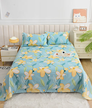 Rood Bloemenprint Top Sheet - Diverse Maten - 150x200 cm