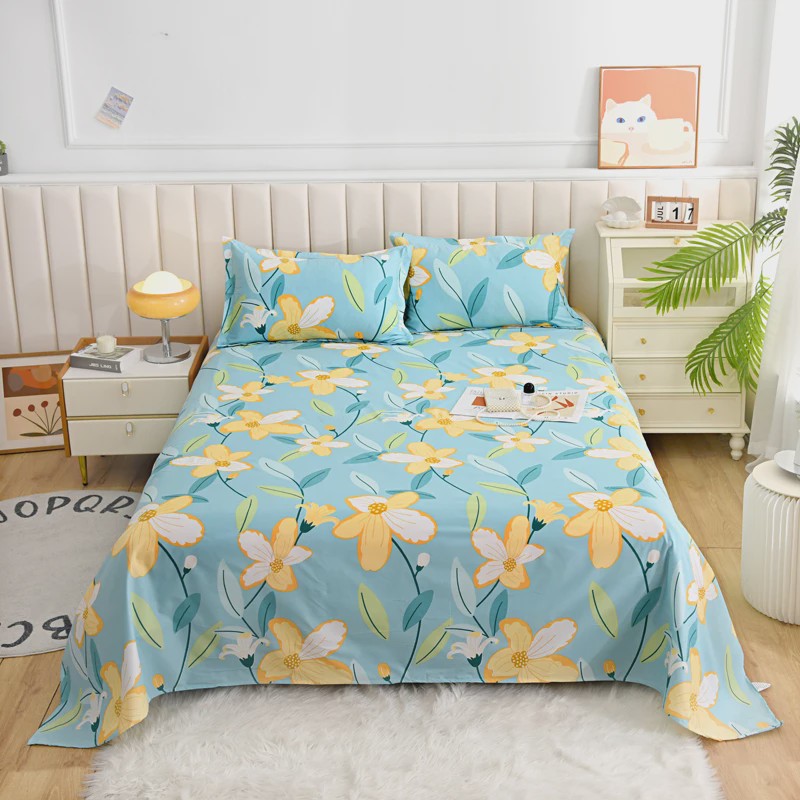 Rood Bloemenprint Top Sheet - Diverse Maten - 150x200 cm